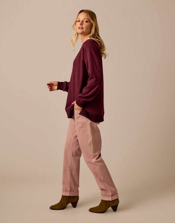 Alena Supersoft Top: Sangria Heather