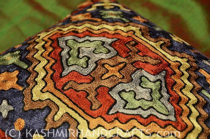 Antlered God Tribal Decorative Pillow Cover Hand Embroidered - Kashmir Designs
