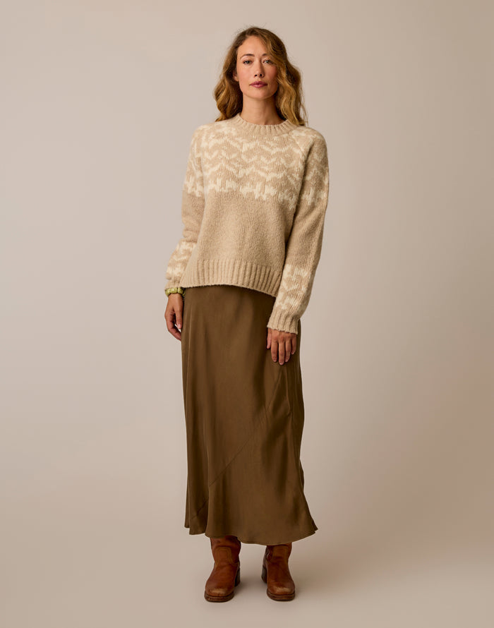 Aria Fairisle Sweater: Linen Fairisle