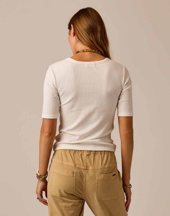 Asher Rib Top: Cloud