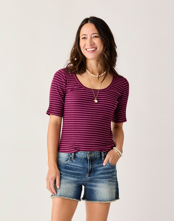 Asher Rib Top: Nirvana Stripe - FINAL SALE