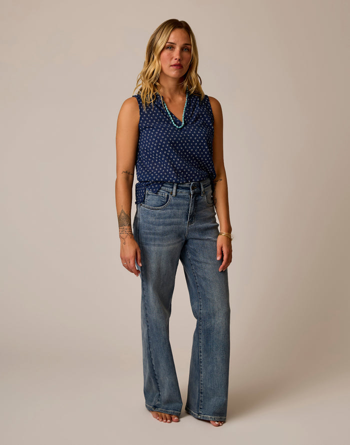 Audrey Wide Leg: Blue Ridge
