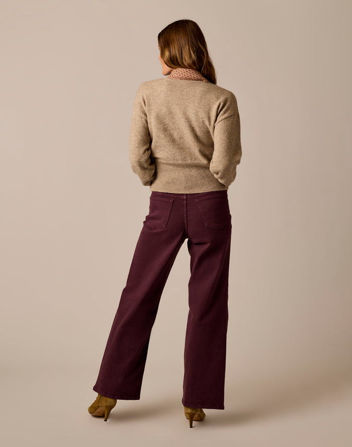 Audrey Wide Leg: Dark Plum