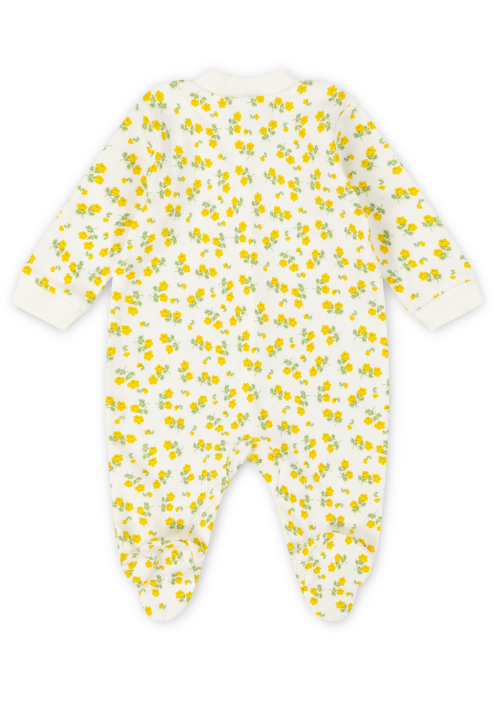 BABY SLEEPSUIT | TEA FLORAL YELLOW