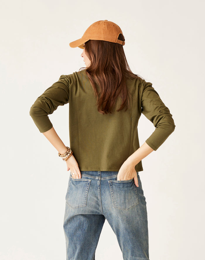 Bray Mockneck Top: Fir - FINAL SALE