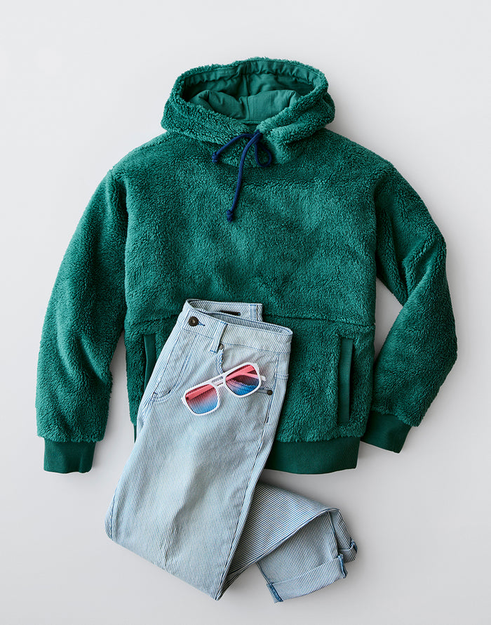 Brie Sherpa Hoodie: Forest - FINAL SALE