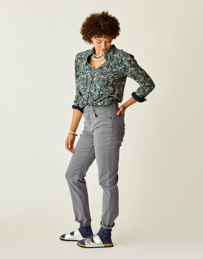 Carson Hi Rise RR Stripe: Pewter Overdye - FINAL SALE