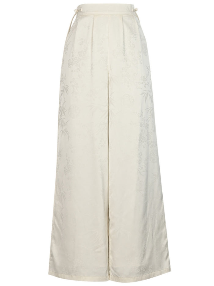 Chinese Style Jacquard Pattern Casual Pants