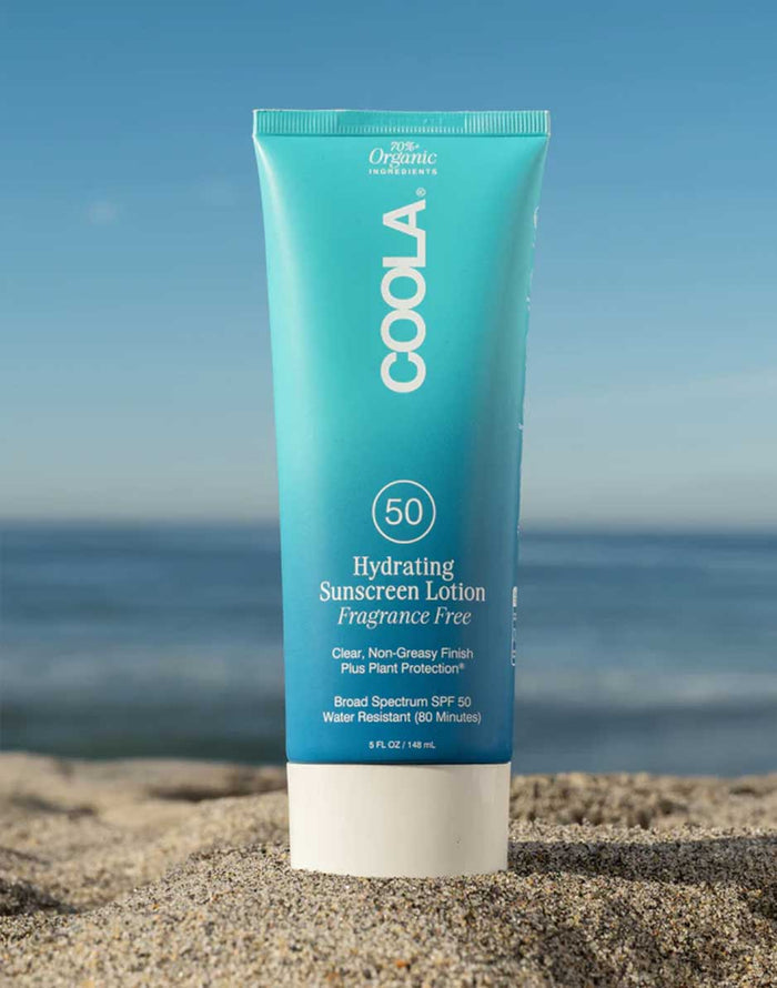 COOLA Hydrating Sunscreen Lotion Fragrance Free SPF 50: White