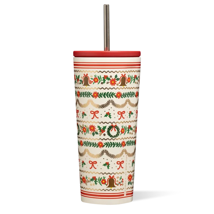 Corkcicle - Rifle Paper Cold Cup Holly Jolly