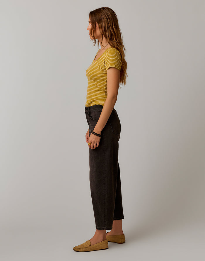 Dana Barrel Pant: Washed Black