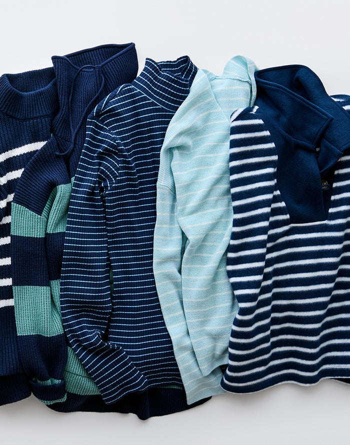 Denise Turtleneck: Navy Mini Breton - FINAL SALE