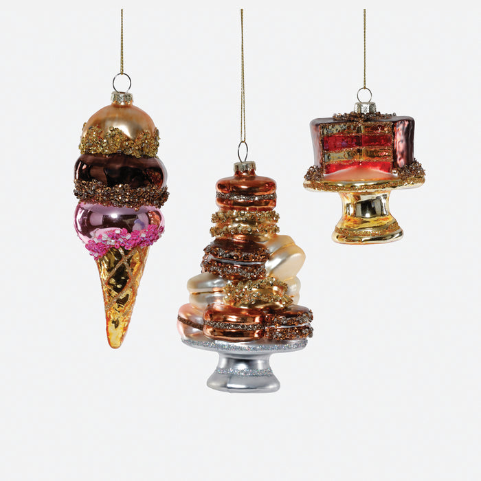 Dessert Glass Ornament, Set of 3 Assorted