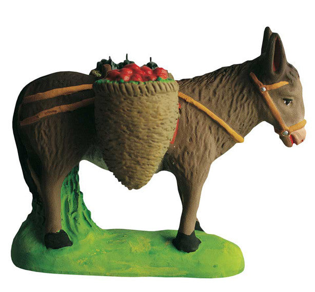 Donkey with Baskets of Fruit - Ane chargé de fruits - Size #3 - Grande