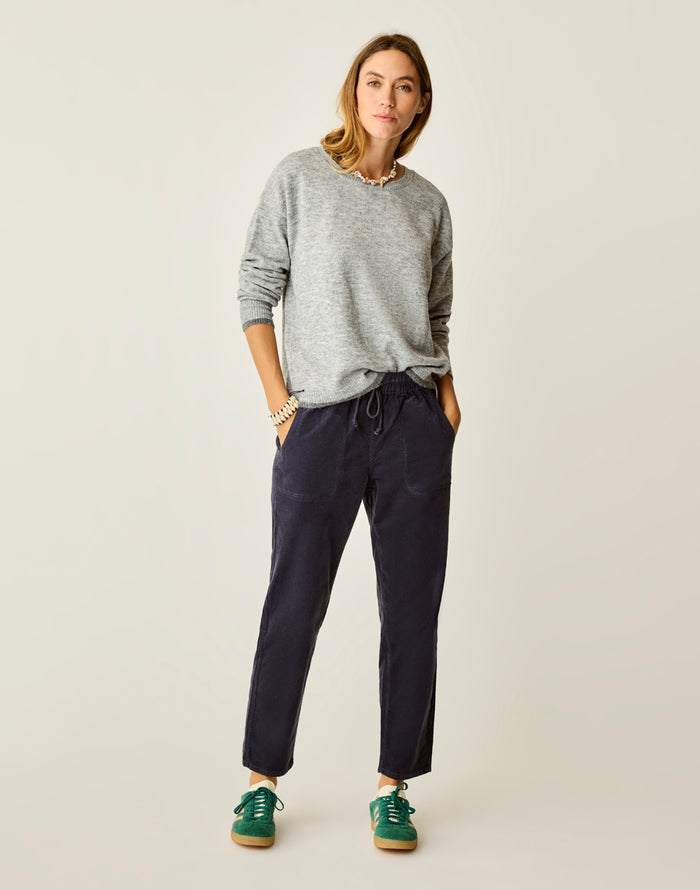 Drue Fuzzy Sweater: Grey w. Dark Grey