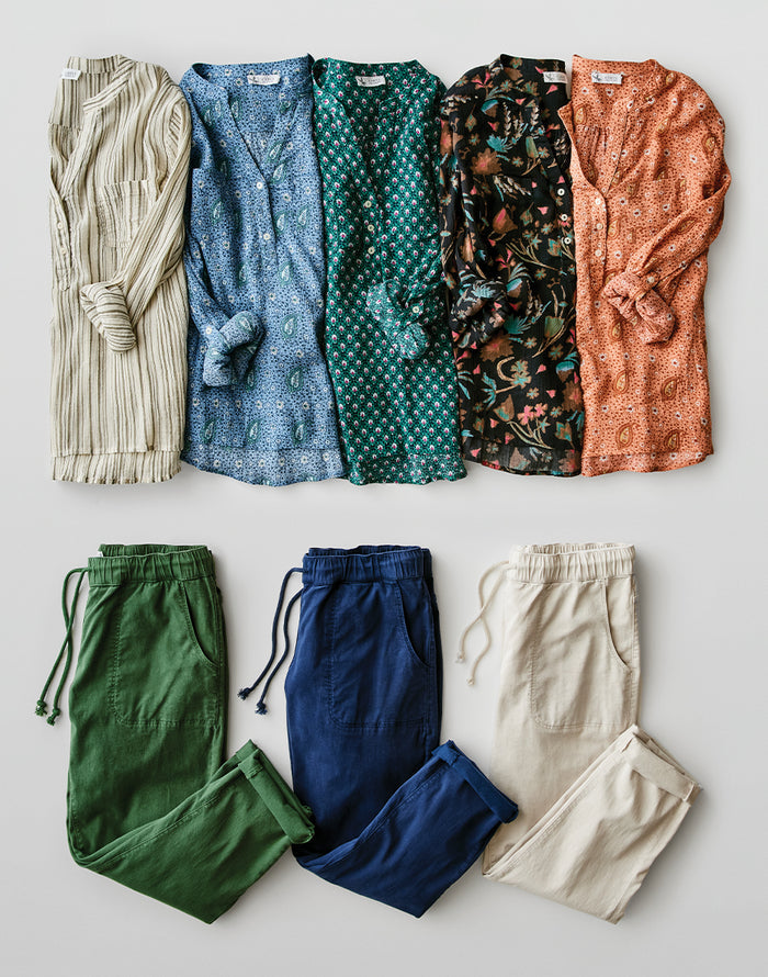 Dylan Gauze Shirt: Birch Multistripe - FINAL SALE