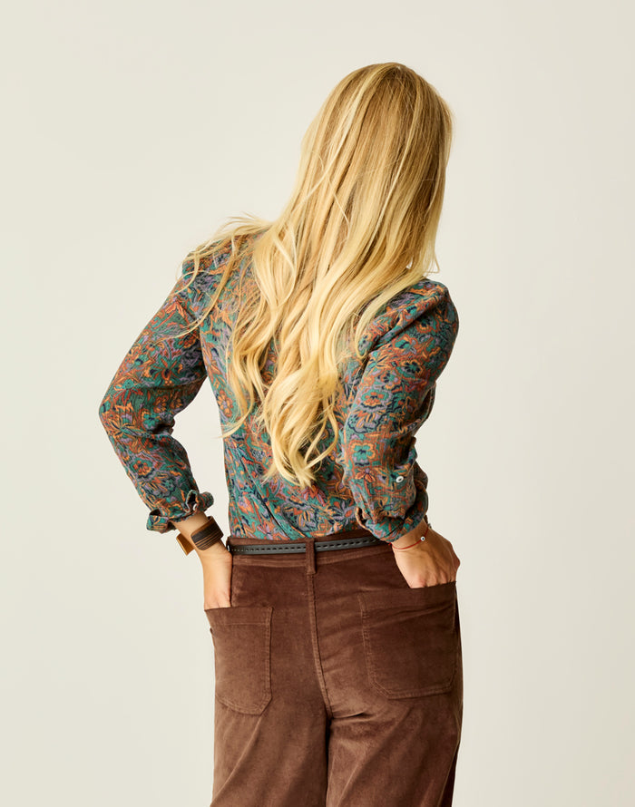 Dylan Gauze Shirt: Bistro Floral
