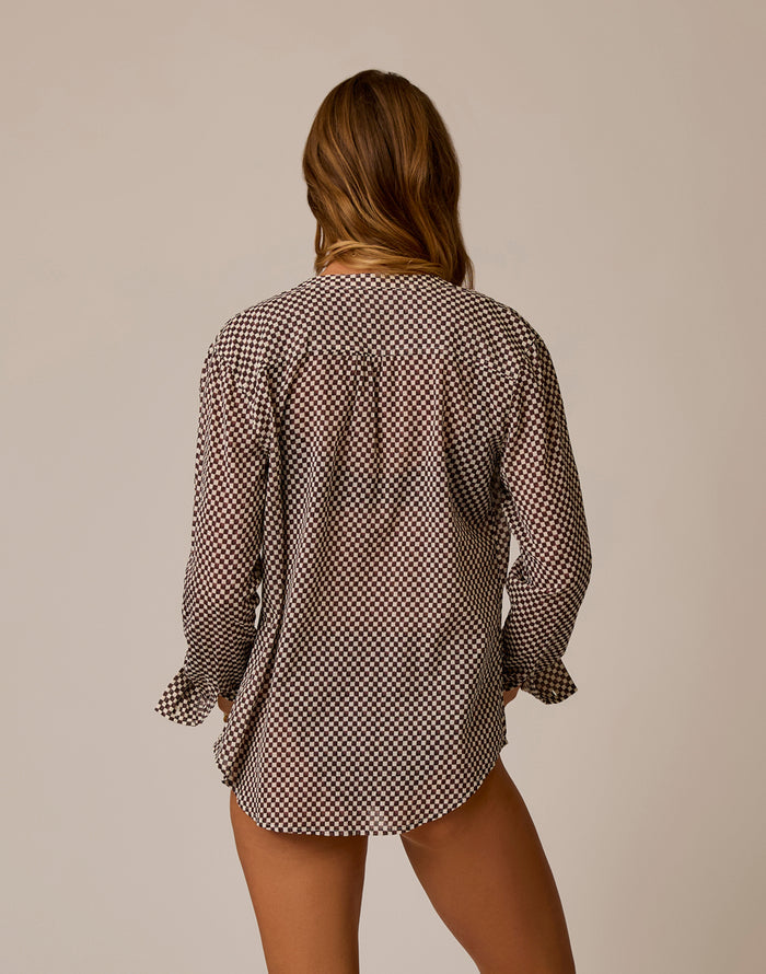 Dylan Gauze Tunic: Coco Check
