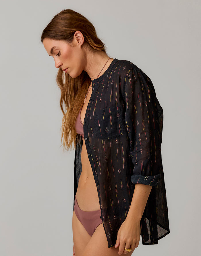 Dylan Gauze Tunic: Ombre Ikat