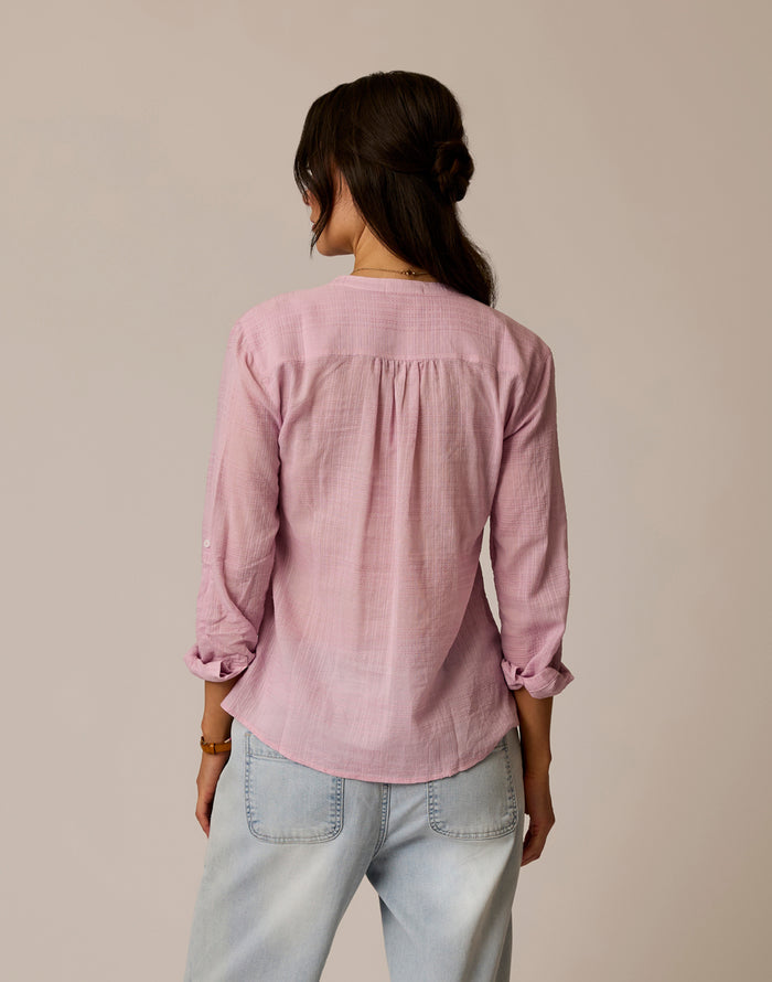 Dylan Textured Shirt: Light Dusk