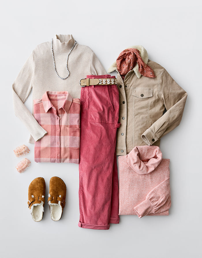 Fairbanks Supersoft Shirt: Lt. Henna Check - FINAL SALE