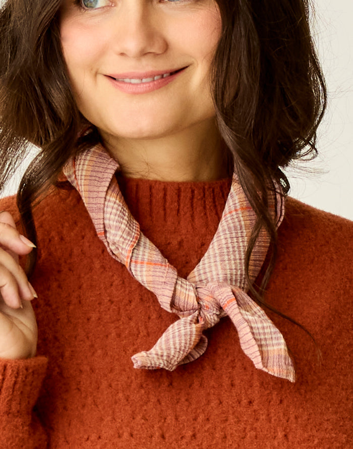 Gauze Bandana: Rosewood Plaid