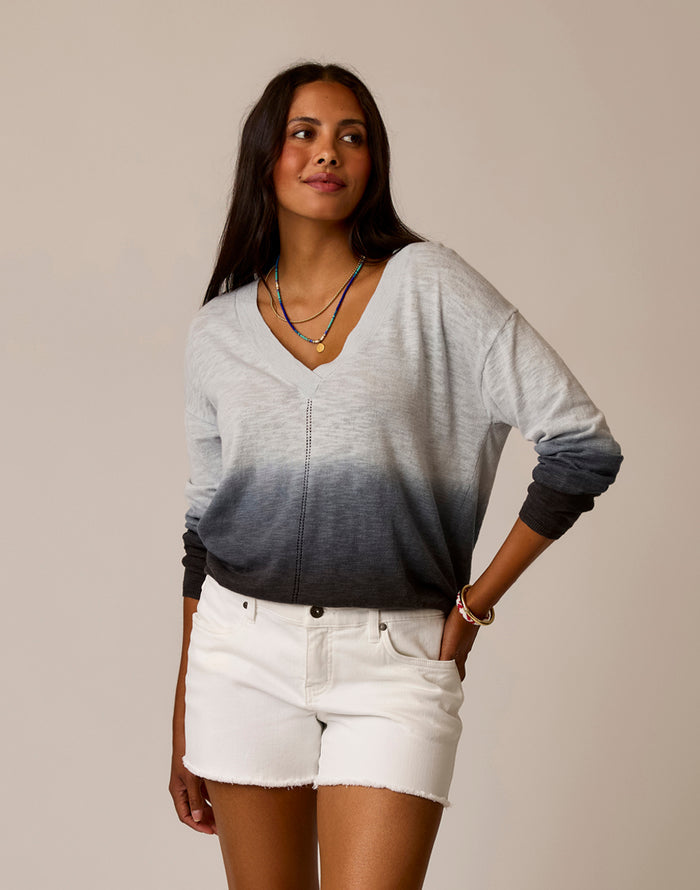 Georgie Sweater: Black Dip Dye