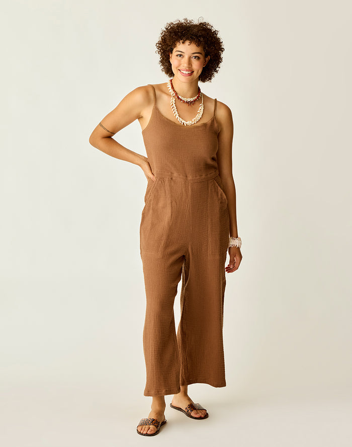 Knox Gauze Jumpsuit: Rum - FINAL SALE