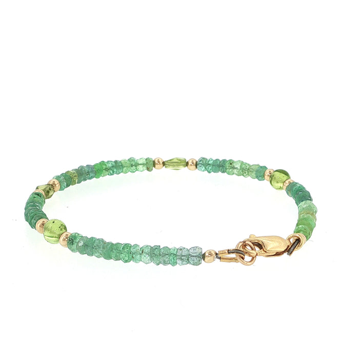 Kornerupine & Peridot Gold-Filled Beaded Bracelet