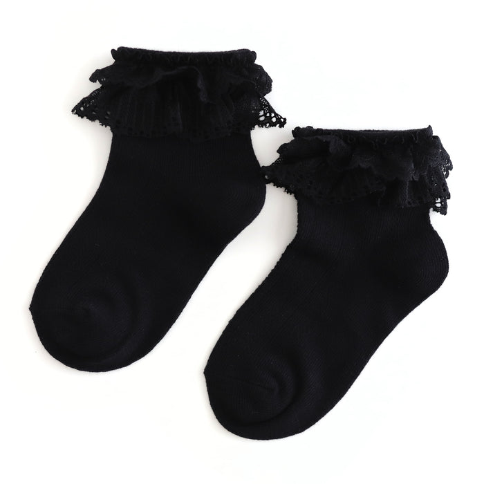 Lace Bobby Socks - Black