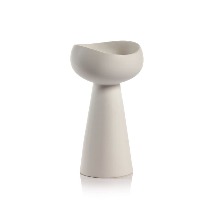 Laguna Ceramic Dual Taper/Pillar Holder - White - Candle Holders by Carlyle Avenue