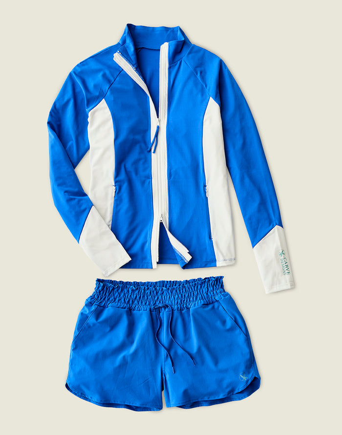 Lake Colorblock Sunshirt: Billie Blue w. Cloud - FINAL SALE