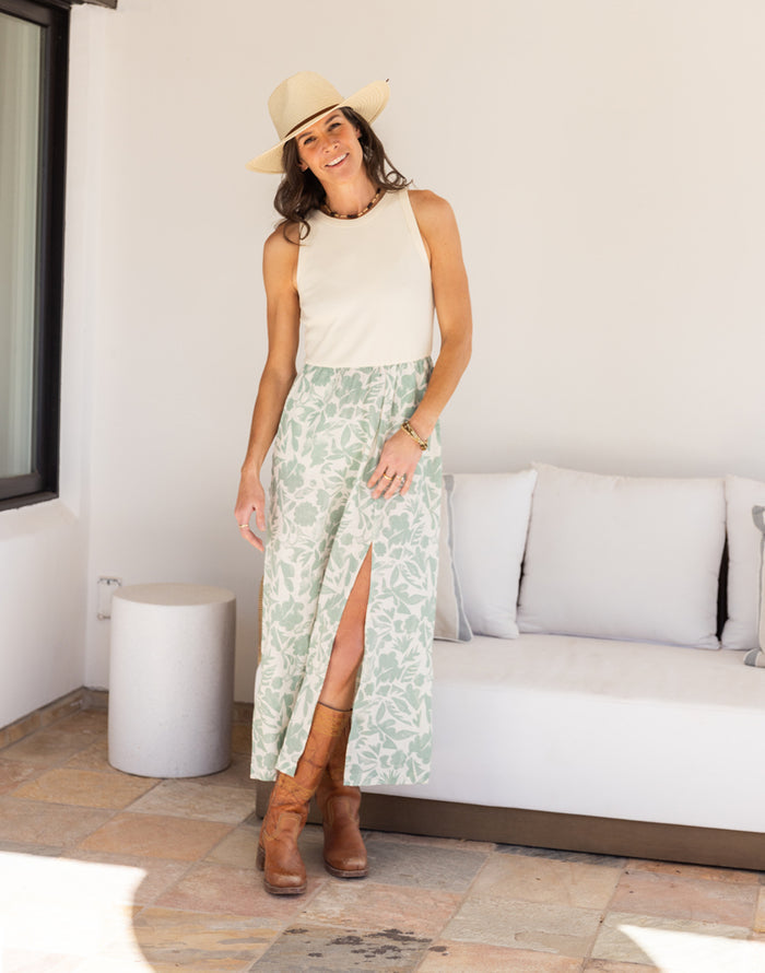 Lark Linen Dress: Haze Mezcal - FINAL SALE