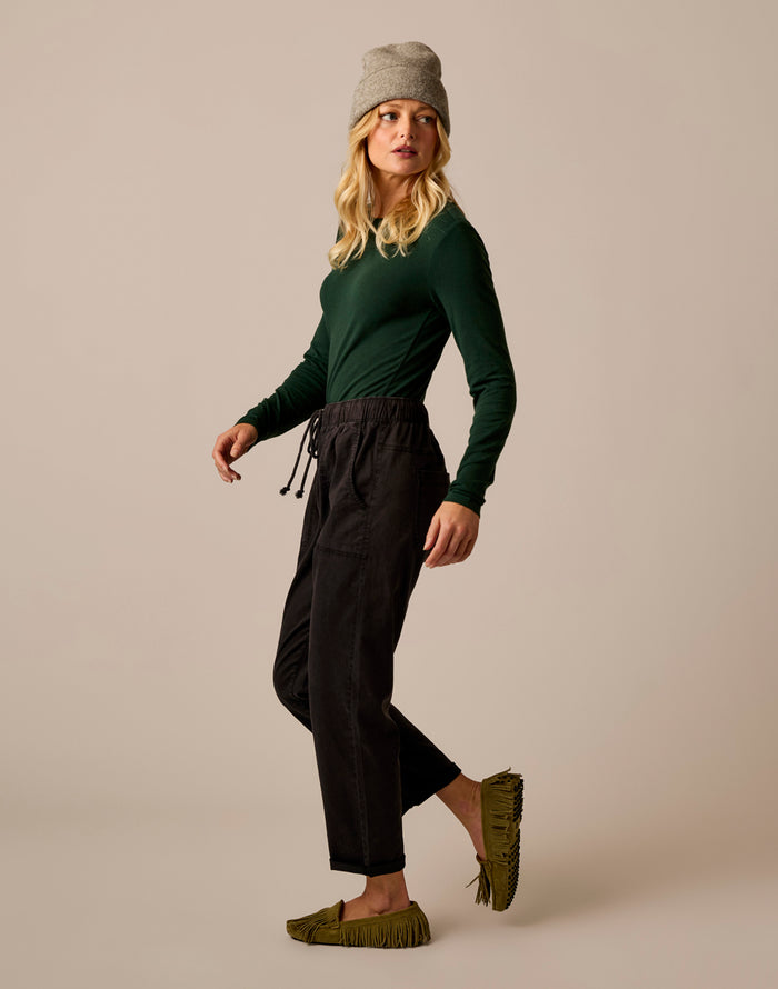 Lea Tissue Crewneck: Dark Pine