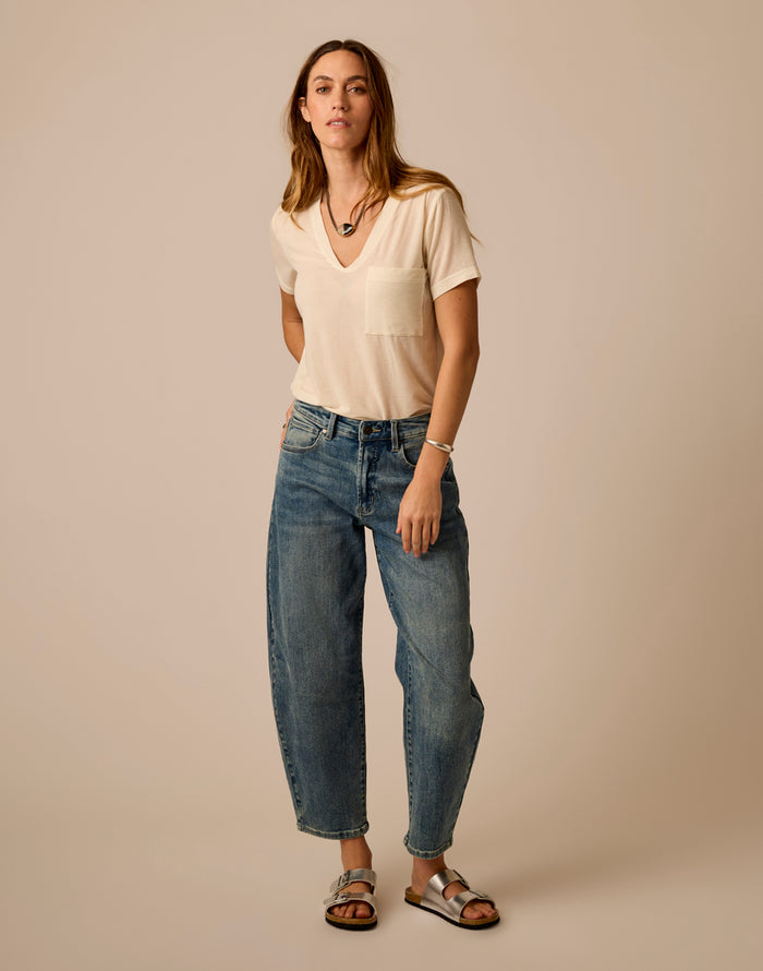 Lea Tissue V-Neck: Birch