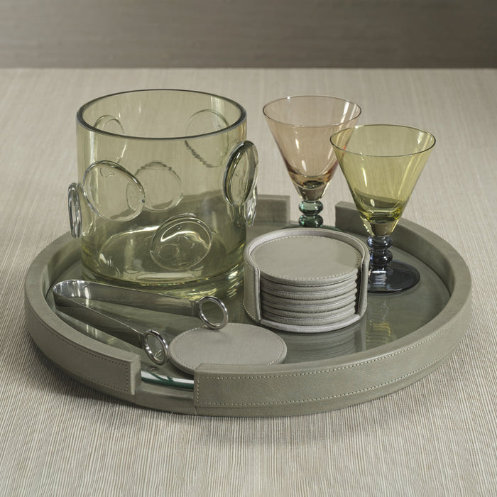 Leather Coaster Set - Gray - Coasters by Carlyle Avenue