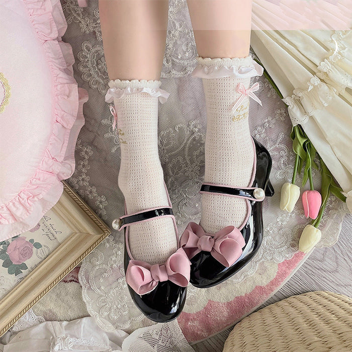 Black+Pink Bow / 5.5