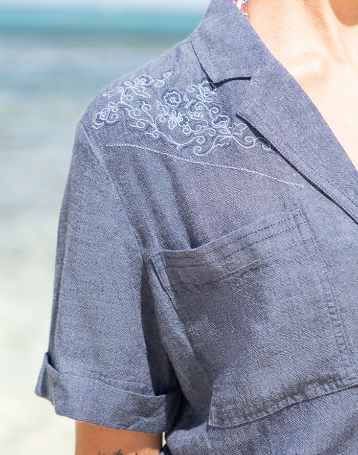 Luca Linen Shirt: Captain Chambray