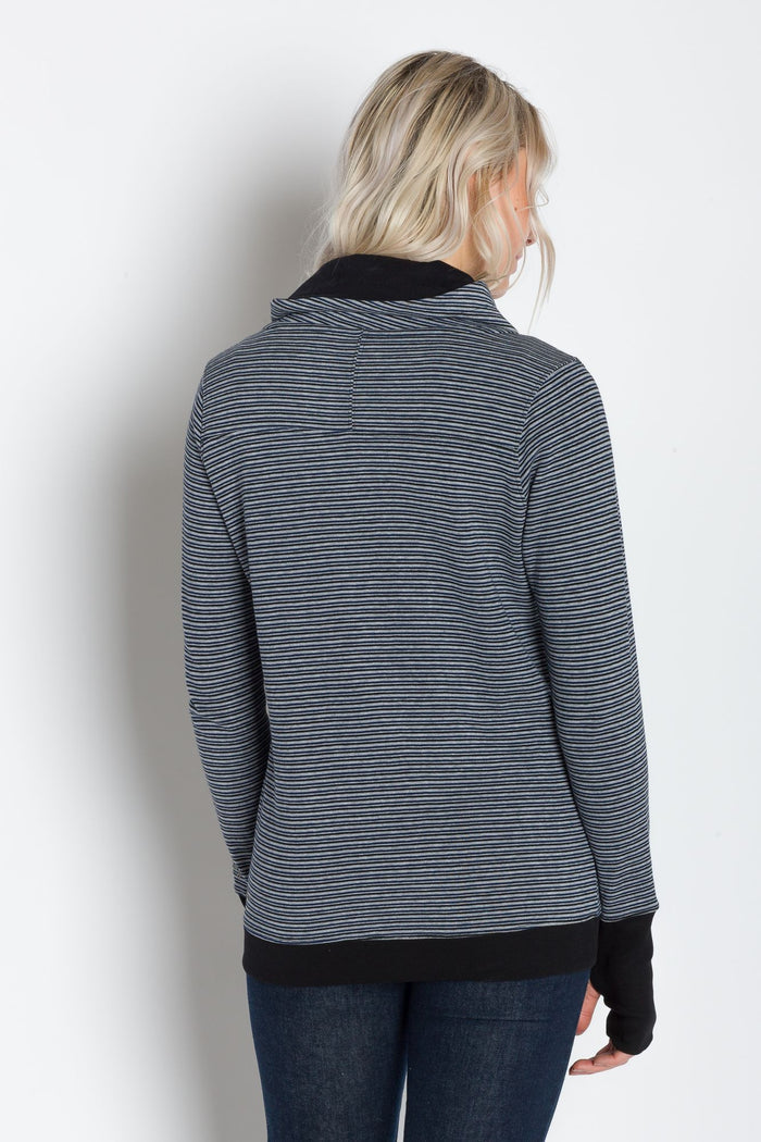 Luna A | Women's Plated Knit Cowl Neck Pullover