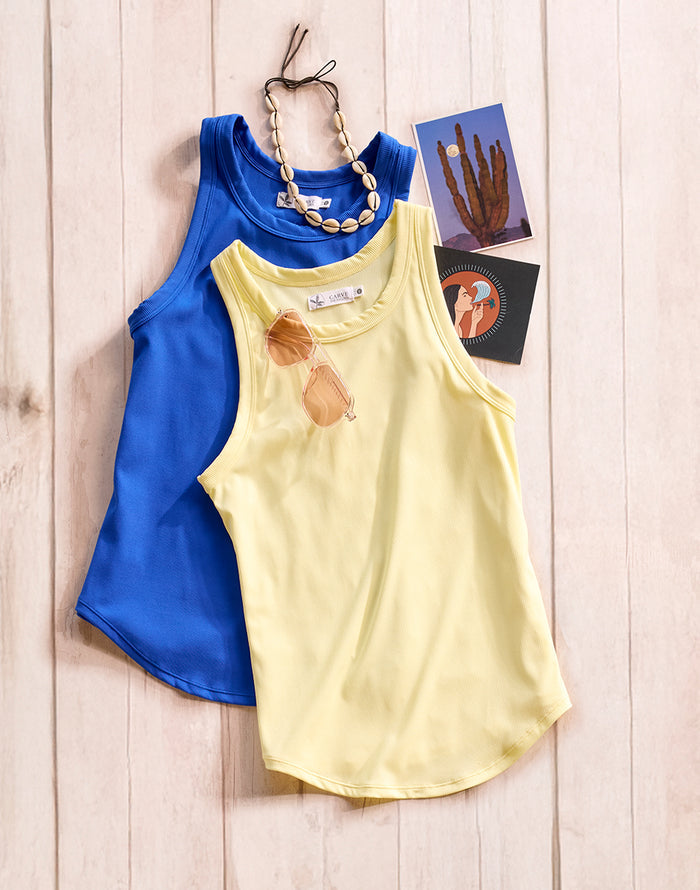 Lyra Rib Tank: Billie Blue - FINAL SALE