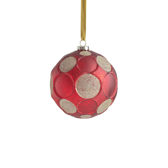 Matte Frosted Whisper Glass Ornament - Red & Gold - Ornaments by Carlyle Avenue