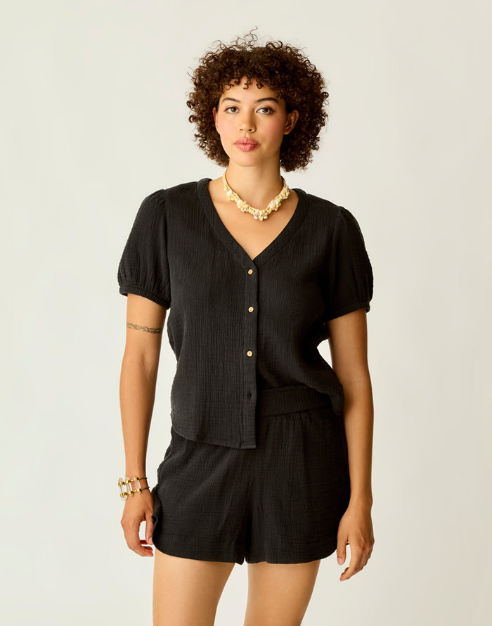Milo Gauze Top: Black
