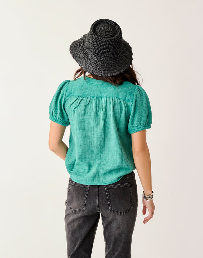 Milo Gauze Top: Jade - FINAL SALE