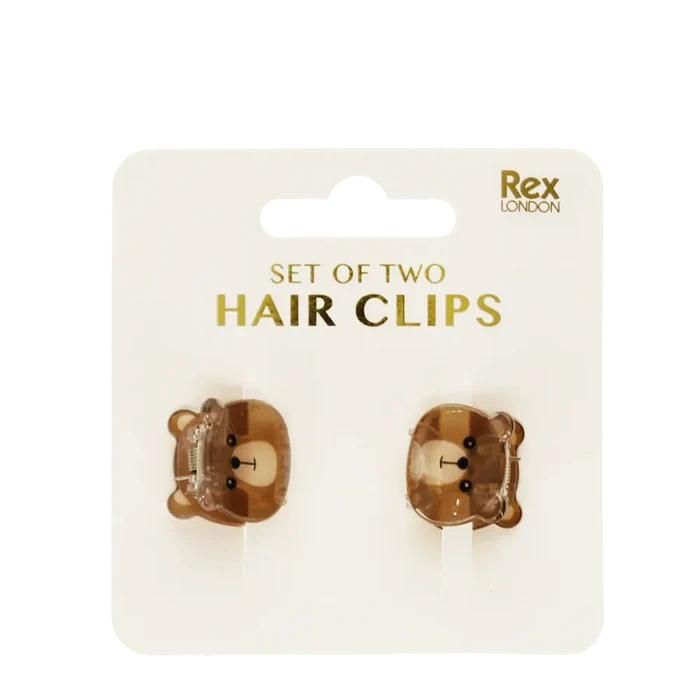 Mini Hair Claw Clips - Brown bears