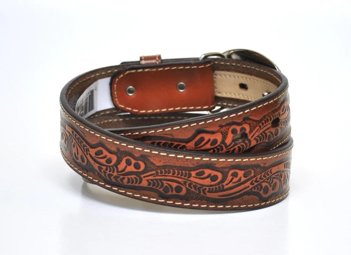 Nocona N4410402 Leather Belt with Bullrider Buckle back of belt