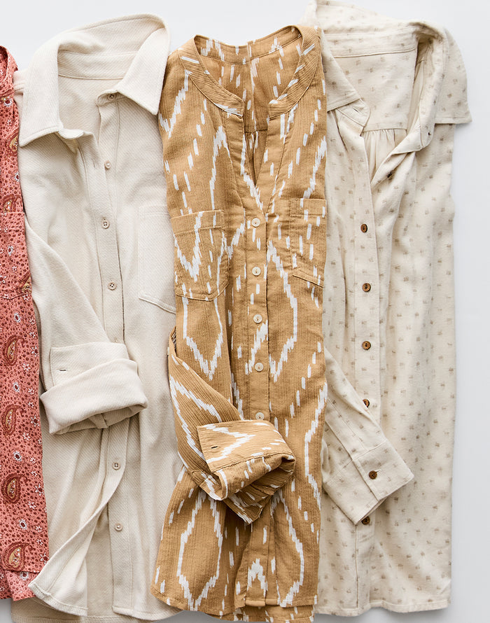 Nadia Twill Shirt: Birch Crosshatch