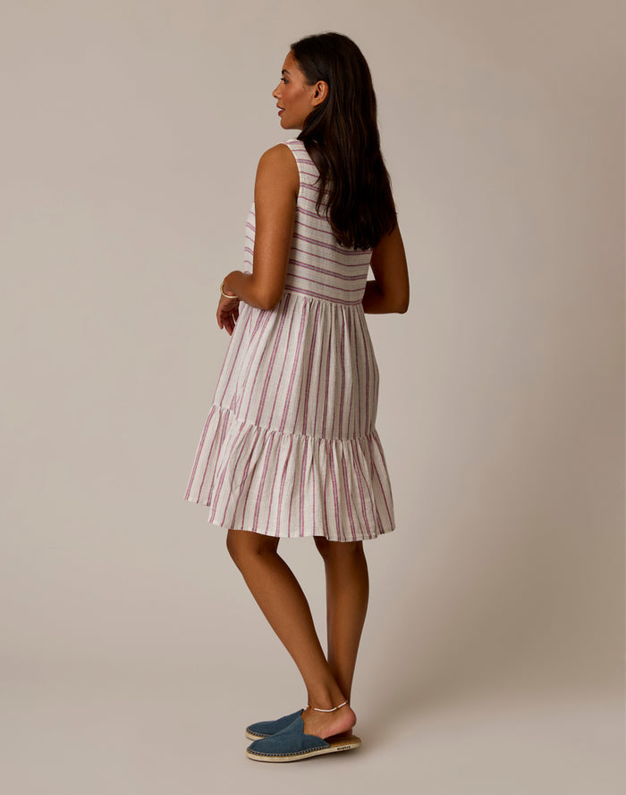 Nellie Linen Dress: Kentucky Stripe