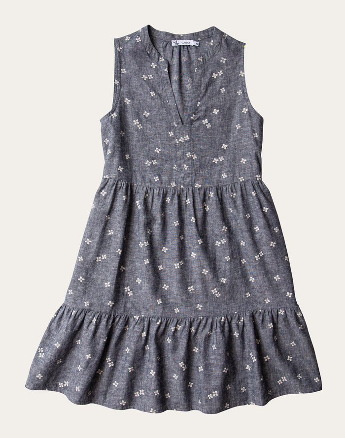 Nellie Linen Dress: Navy Floral - FINAL SALE