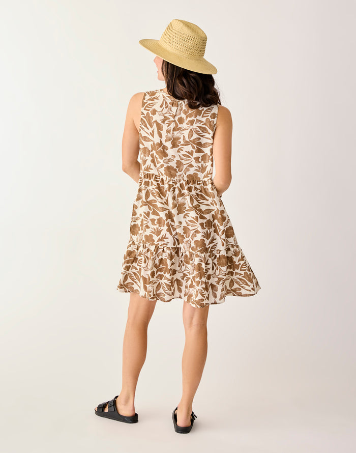 Nellie Linen Dress: Rum Print - FINAL SALE