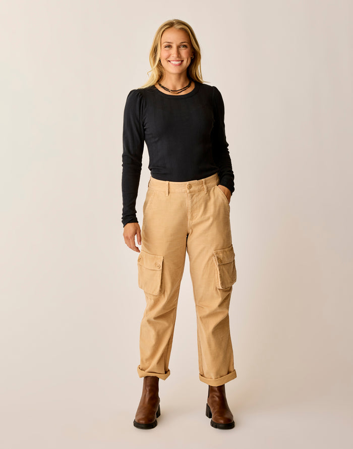 Nina Cargo Pant: Camel